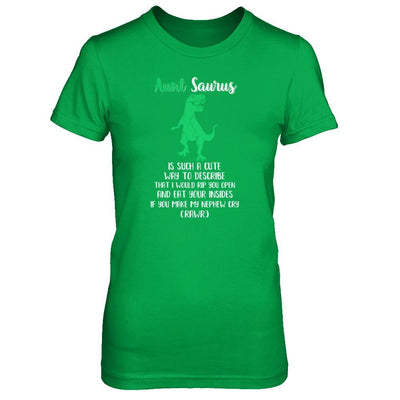 Aunt Saurus Is Such A Cute Way To Describe Aunt Nephew-T-Shirt & Tank Top-Women's T-Shirt-Irish Green