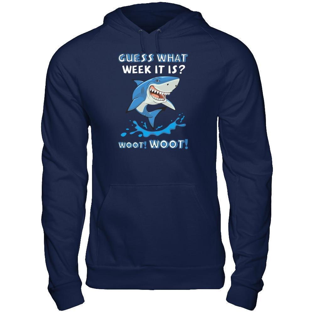 Guess What Week It Is Shark-T-Shirt & Tank Top-Pullover Hoodie-Navy