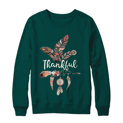 Thankful Feather And Arrow Fall Vintage Thanksgiving-T-Shirt & Sweatshirt-Crewneck Sweatshirt-Deep Forest