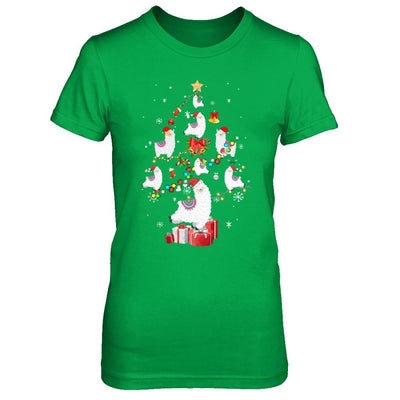 Llama Christmas Tree Decor Xmas Gift-T-Shirt & Sweatshirt-Women's T-Shirt-Irish Green