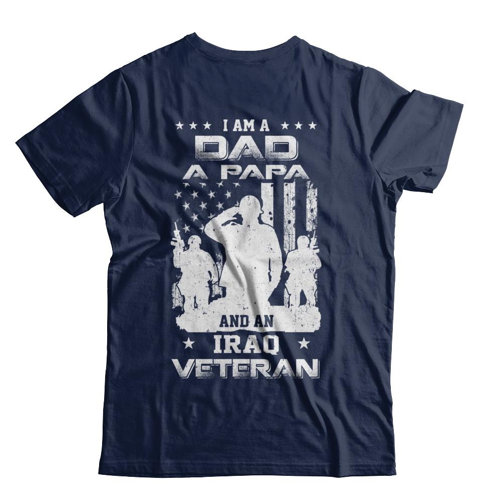 I'm A Dad A Papa And An Iraq Veteran-T-Shirt & Hoodie-Classic T-Shirt-Navy