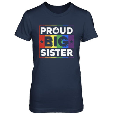 Proud Sister Brother Gay Lesbian Pride Month LGBT-T-Shirt & Hoodie-Women's T-Shirt-Navy