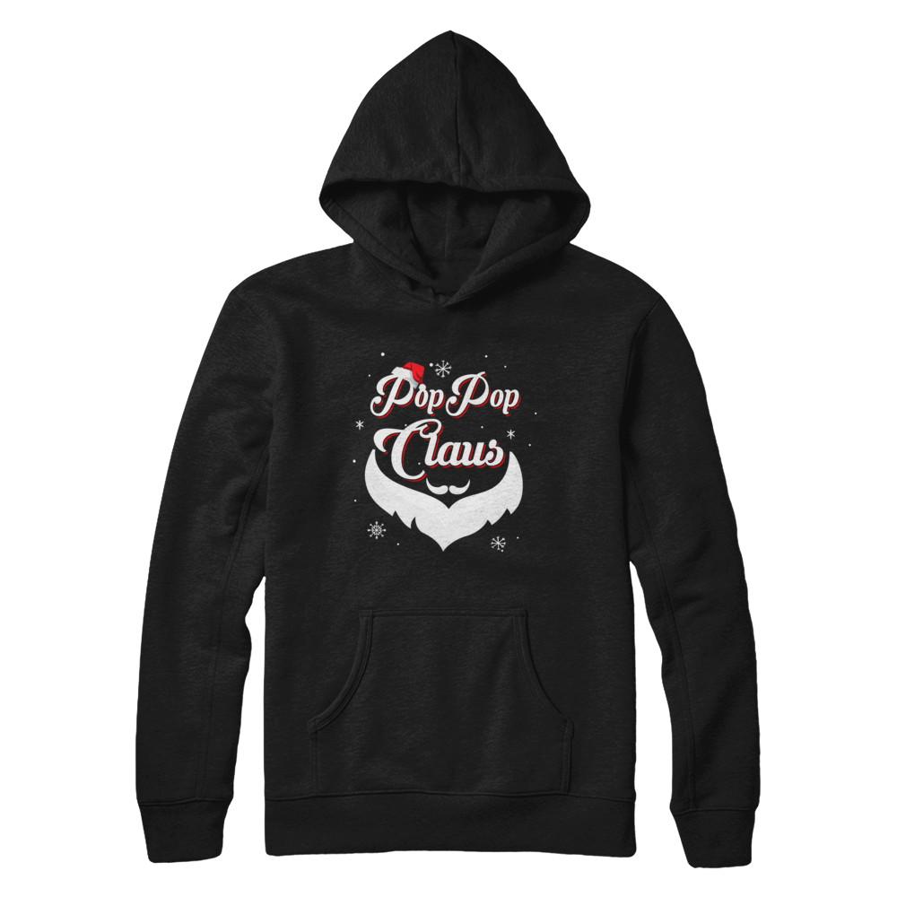Santa Beard Matching Christmas Pajamas Poppop Claus-T-Shirt & Sweatshirt-Pullover Hoodie-Black