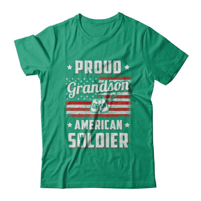 Proud Grandson Of A Soldier Army Papa Veteran-T-Shirt & Hoodie-Classic T-Shirt-Kelly Green
