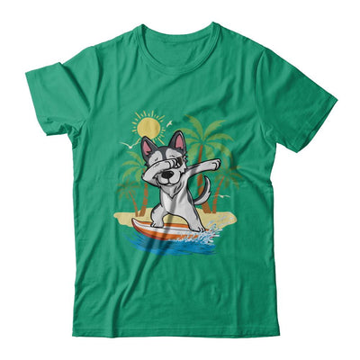 Summer Vacation Dabbing Husky Surfing Surfboard Gift-T-Shirt & Hoodie-Classic T-Shirt-Kelly Green