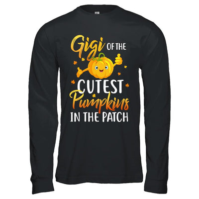 Halloween Gigi Of Cutest Pumpkins In The Patch-T-Shirt & Hoodie-Long Sleeve T-Shirt-Black