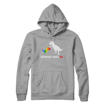 Godmother Saurus T-Rex Dinosaur Gift LGBT Support-T-Shirt & Hoodie-Pullover Hoodie-Light Steel
