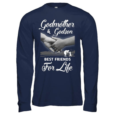 God-Mother God-Son Best Friends For Life Mothers Day-T-Shirt & Hoodie-Long Sleeve T-Shirt-Navy