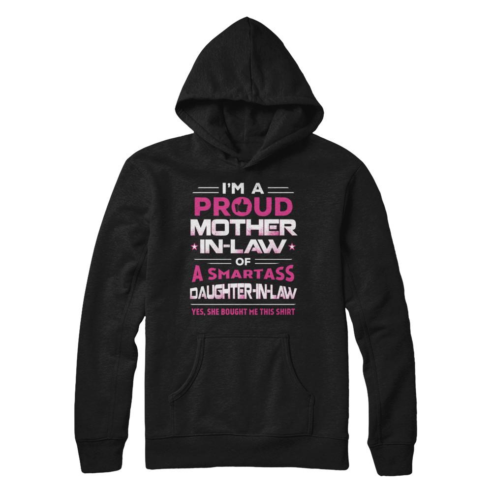 Proud Mother-In-Law Of A Smartass Daughter-In-Law-T-Shirt & Hoodie-Pullover Hoodie-Black