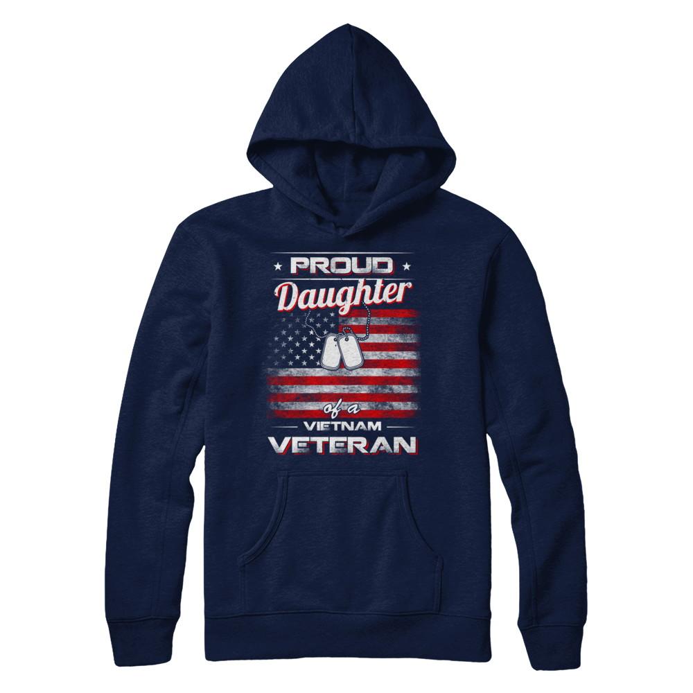 Proud Daughter Of A Viet Nam Veteran-T-Shirt & Hoodie-Pullover Hoodie-Navy