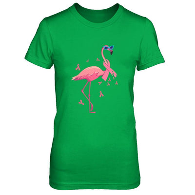 Flamingo Pink Ribbon Breast Cancer Awareness Gift-T-Shirt & Hoodie-Women's T-Shirt-Irish Green