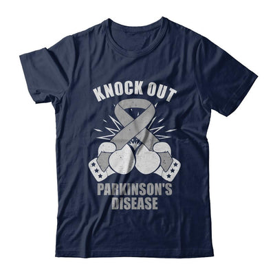 Boxing knock out Parkinson's Disease Awareness Support-T-Shirt & Hoodie-Classic T-Shirt-Navy