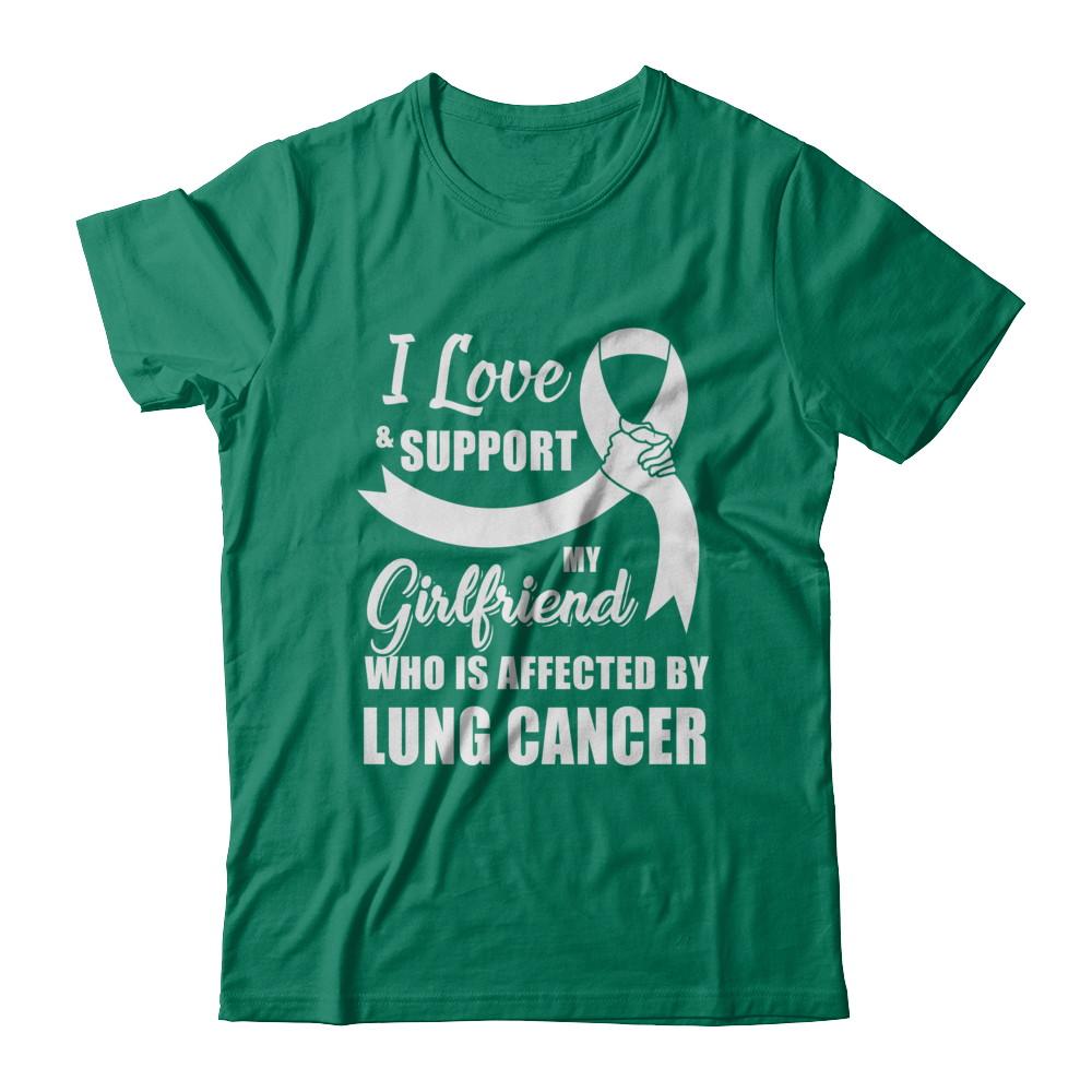 Lung Cancer Awareness Support White Girlfriend Boyfriend-T-Shirt & Hoodie-Classic T-Shirt-Kelly Green