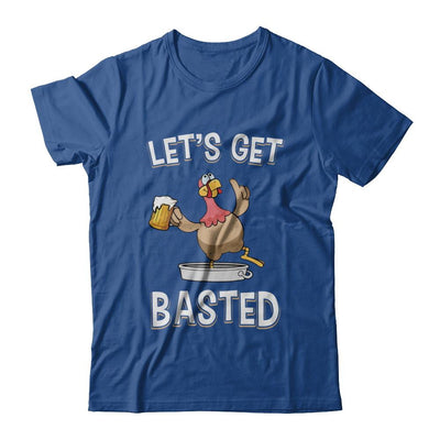 Let's Get Basted Funny Beer Turkey Thanksgiving-T-Shirt & Hoodie-Classic T-Shirt-Royal