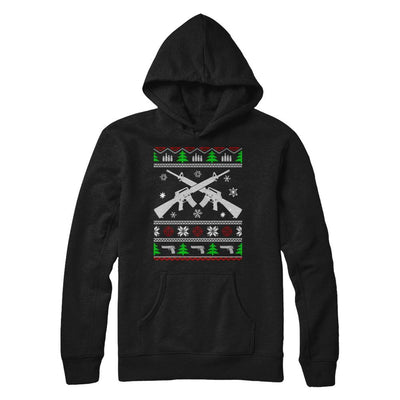 I Want Rifle Guns For Christmas Ugly Christmas Sweater-T-Shirt & Sweatshirt-Pullover Hoodie-Black