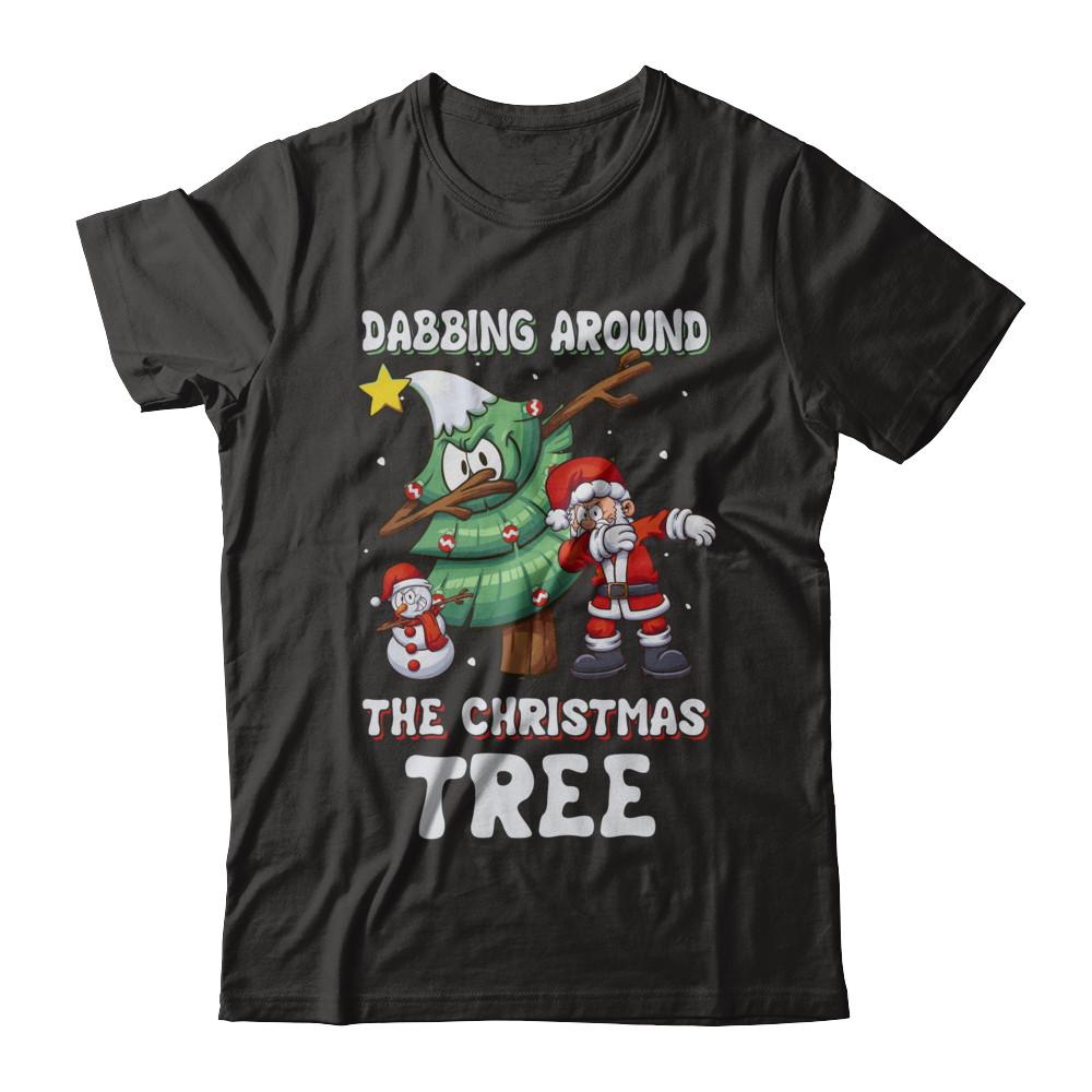 Dabbing Santa Around Christmas Tree