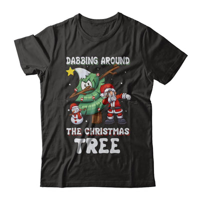 Dabbing Santa Around Christmas Tree-T-Shirt & Sweatshirt-Premium T-Shirt-Black