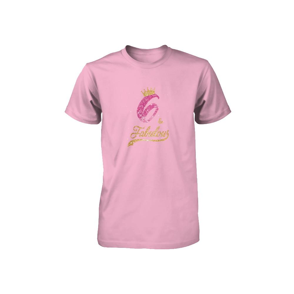 6Th And Fabulous Six Birthday Youth-Youth Shirt-Toddler T-Shirt-Pink