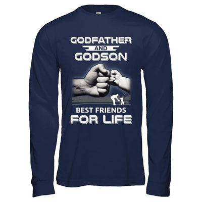 God-Father God-Son Best Friends For Life Fathers Day-T-Shirt & Hoodie-Long Sleeve T-Shirt-Navy