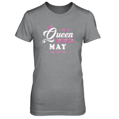 This Queen Was Born In May-T-Shirt & Tank Top-Women's T-Shirt-Sport Grey