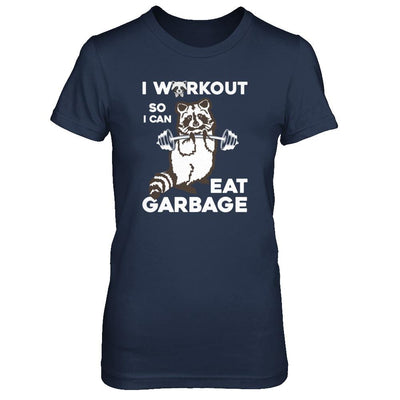Raccoon I WORKOUT SO I CAN EAT GARBAGE-T-Shirt & Tank Top-Women's T-Shirt-Navy