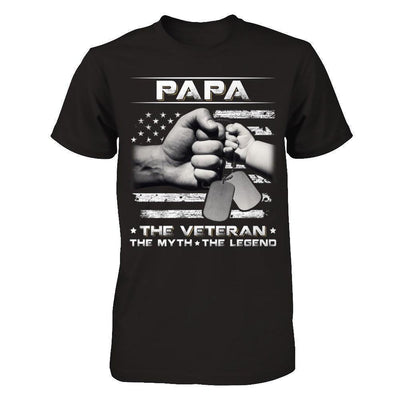 Papa The Veteran The Myth The Legend-T-Shirt & Hoodie-Classic T-Shirt-Black