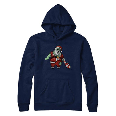 Zombie Santa Scary Christmas Halloween Costume-T-Shirt & Hoodie-Pullover Hoodie-Navy