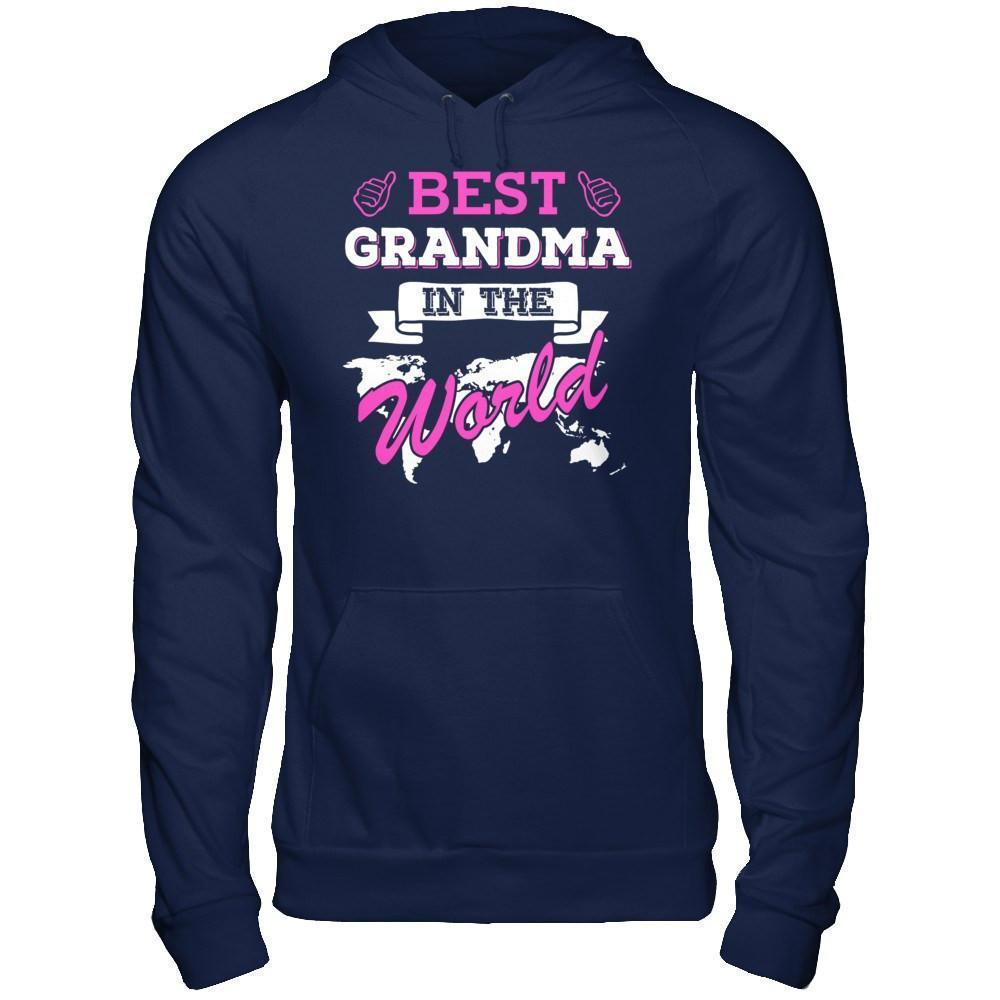 Best Grandma In The World-T-Shirt & Hoodie-Pullover Hoodie-Navy