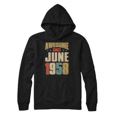 Vintage Retro Awesome Since June 1958 63th Birthday-T-Shirt & Hoodie-Pullover Hoodie-Black