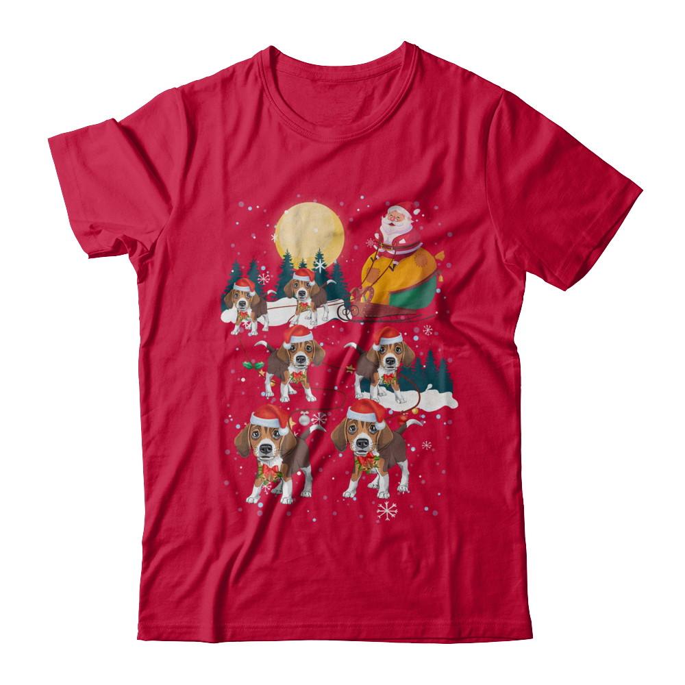 Dog Reindeer Beagle Christmas Gift-T-Shirt & Sweatshirt-Classic T-Shirt-Red