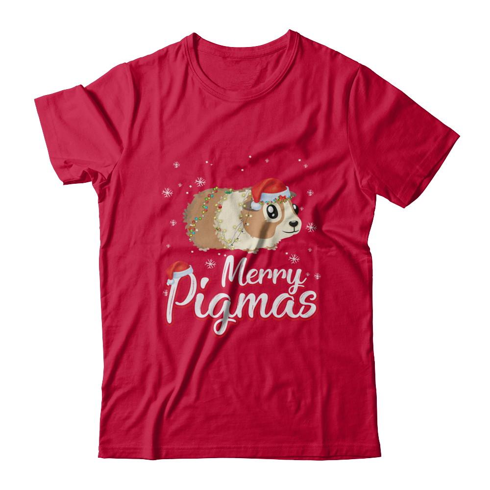 Merry Pigmas Funny Guinea Pig Santa Hat Christmas Gift-T-Shirt & Sweatshirt-Classic T-Shirt-Red