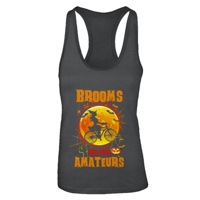 Brooms Are For Amateurs Funny Halloween Bicycle-T-Shirt & Tank Top-Women's Ideal Racerback Tank-Black