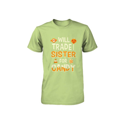 Will Trade Sister For Candy Funny Brother Halloween Youth-Youth Shirt-Toddler T-Shirt-Key Lime
