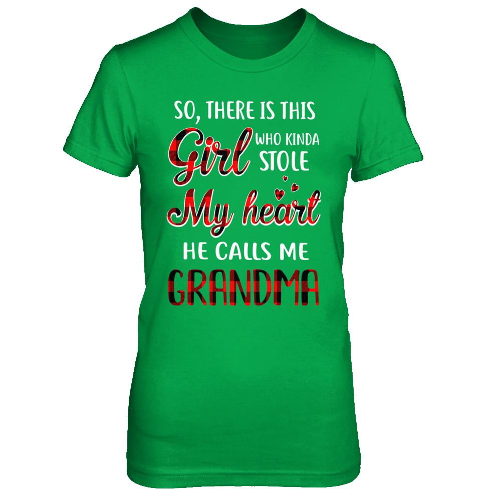 This Girl Who Kinda Stole My Heart He Calls Me Grandma-T-Shirt & Hoodie-Women's T-Shirt-Irish Green