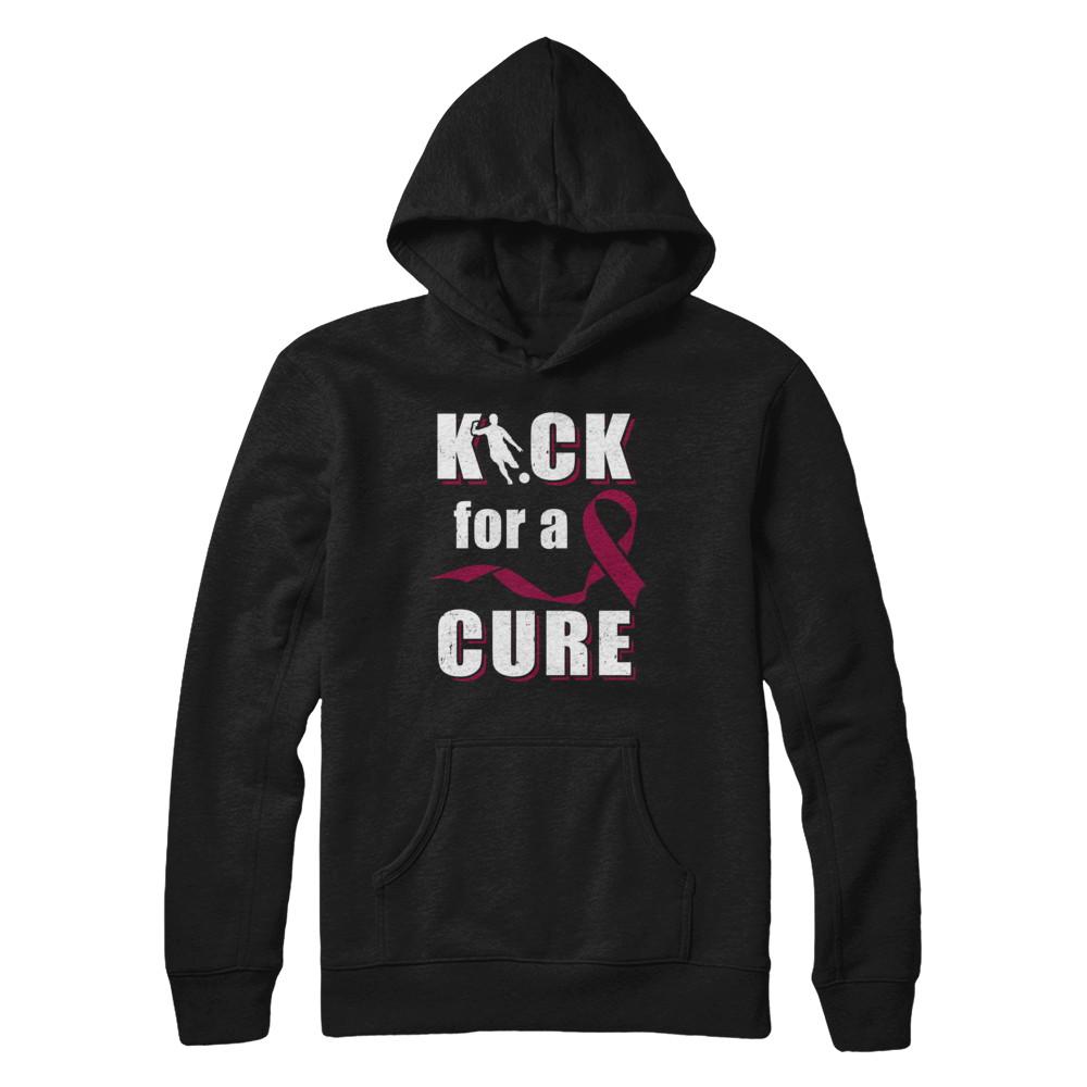 Kick For A Cure Soccer Multiple Myeloma Awareness-T-Shirt & Hoodie-Pullover Hoodie-Black