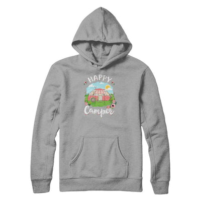 Happy Camper Flower Funny Camping Girl Gifts-T-Shirt & Tank Top-Pullover Hoodie-Light Steel