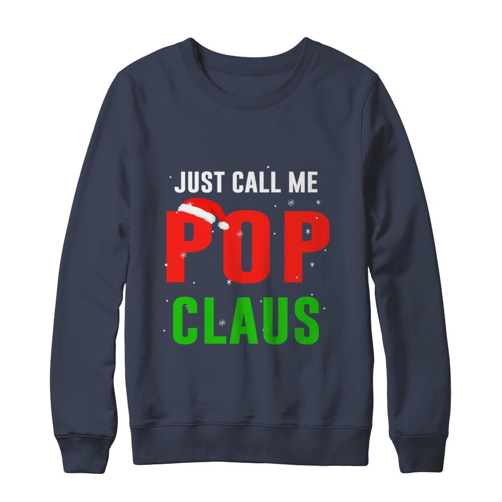 Santa Pop Claus Matching Family Christmas Pajamas-T-Shirt & Sweatshirt-Crewneck Sweatshirt-Navy
