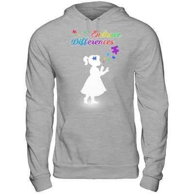 Autism Awareness Embrace Differences-T-Shirt & Hoodie-Pullover Hoodie-Sport Grey