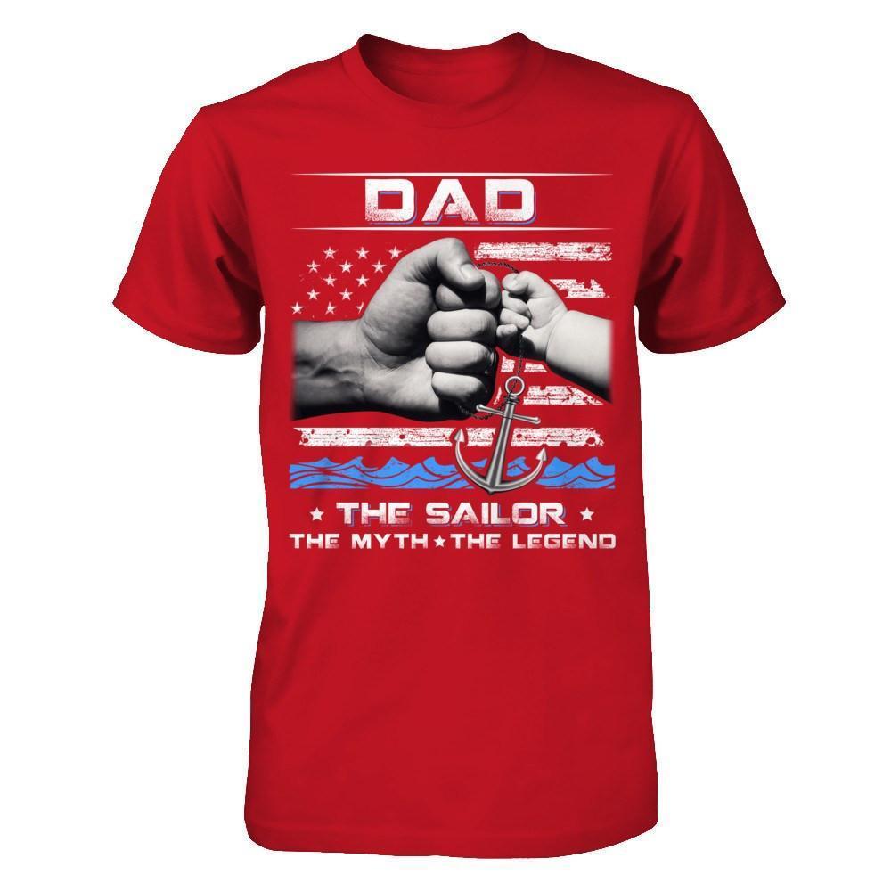 Veteran Dad The Sailor The Myth The Legend-T-Shirt & Hoodie-Classic T-Shirt-Red
