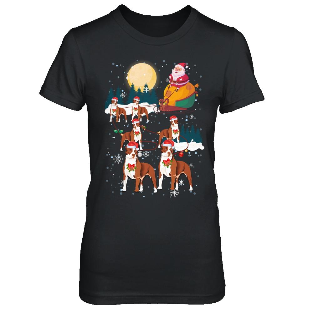 Dog Reindeer Pit bull Christmas Gift-T-Shirt & Sweatshirt-Women's T-Shirt-Black