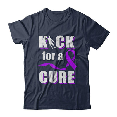 Kick For A Cure Soccer Alzheimers Pancreatic Lupus Awareness-T-Shirt & Hoodie-Classic T-Shirt-Navy
