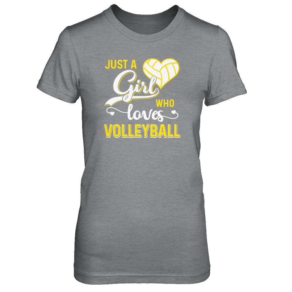 Just A Girl Who Loves Volleyball-T-Shirt & Tank Top-Women's T-Shirt-Sport Grey