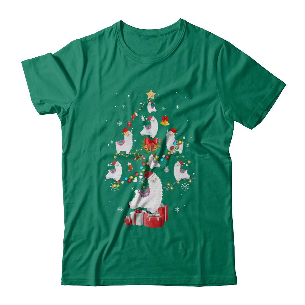 Llama Christmas Tree Decor Xmas Gift-T-Shirt & Sweatshirt-Classic T-Shirt-Kelly Green