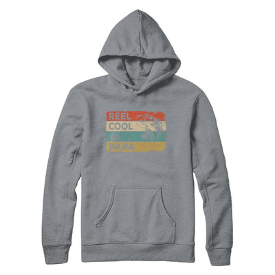 Vintage Reel Cool Papa Fish Fishing Fathers Day-T-Shirt & Hoodie-Pullover Hoodie-Light Steel