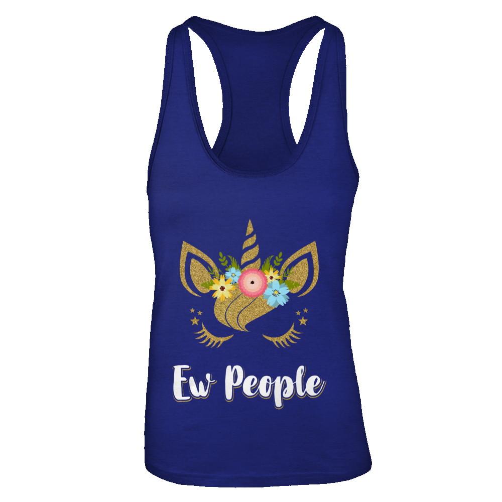 Ew People Unicorn-T-Shirt & Tank Top-Women's Ideal Racerback Tank-Royal