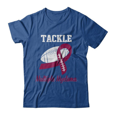 Football Survivor Tackle Burgundy Multiple Myeloma Awareness-T-Shirt & Hoodie-Classic T-Shirt-Royal