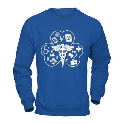 Nurses Happy Saint Patricks Day-T-Shirt & Hoodie-Crewneck Sweatshirt-Royal