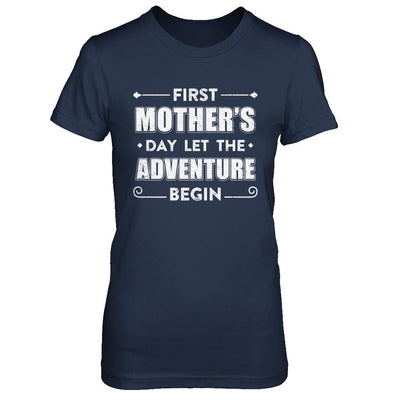 First Mother's Day Let The Adventure Begin Mommy-T-Shirt & Hoodie-Women's T-Shirt-Navy