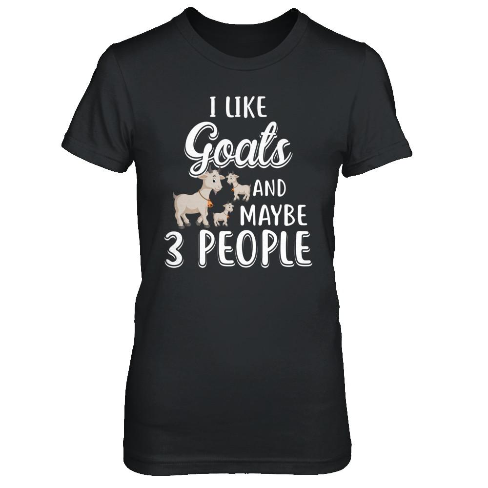 I Like Goats And Maybe 3 People-T-Shirt & Hoodie-Women's T-Shirt-Black