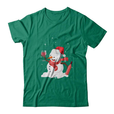 Snowman Wine Drinking Wine Lovers Christmas Gift-T-Shirt & Sweatshirt-Classic T-Shirt-Kelly Green